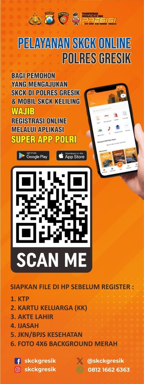 Layanan SKCK Polres Gresik Kini Full Online, Pengajuan Wajib Lewat Aplikasi
