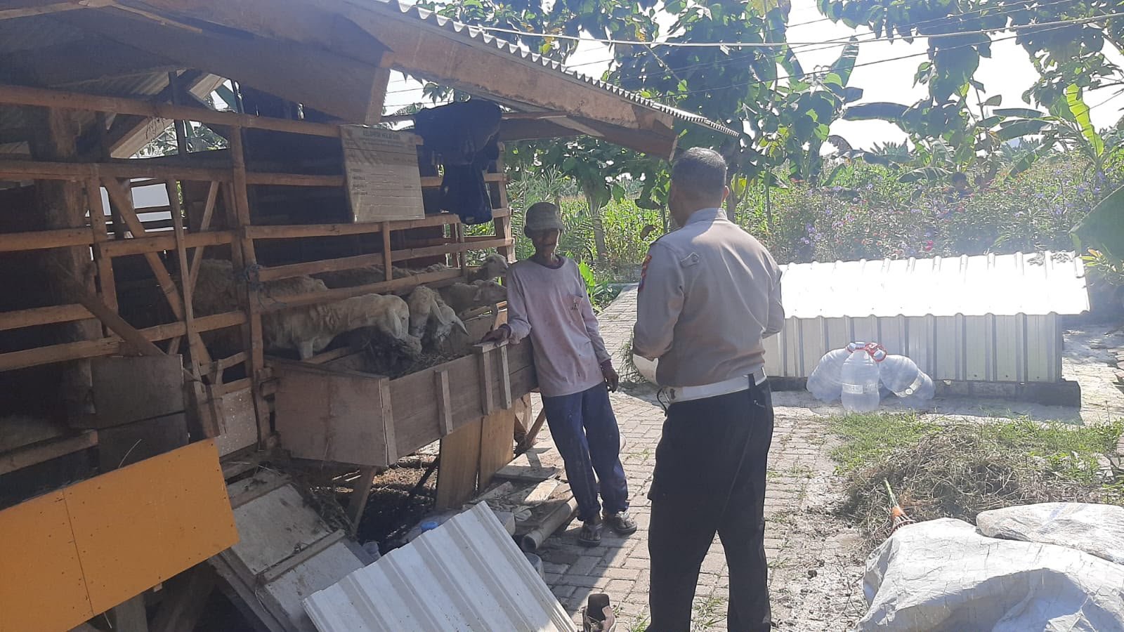 Dukung Asta Cita, Polsek Kebomas Cek Peternakan Kambing di Desa Dahanrejo