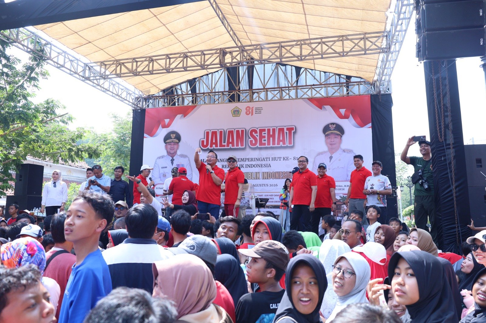 Semarak HUT RI ke-81, Kapolres Gresik Hadiri Jalan Sehat dan Pastikan Pengamanan Berjalan Optimal