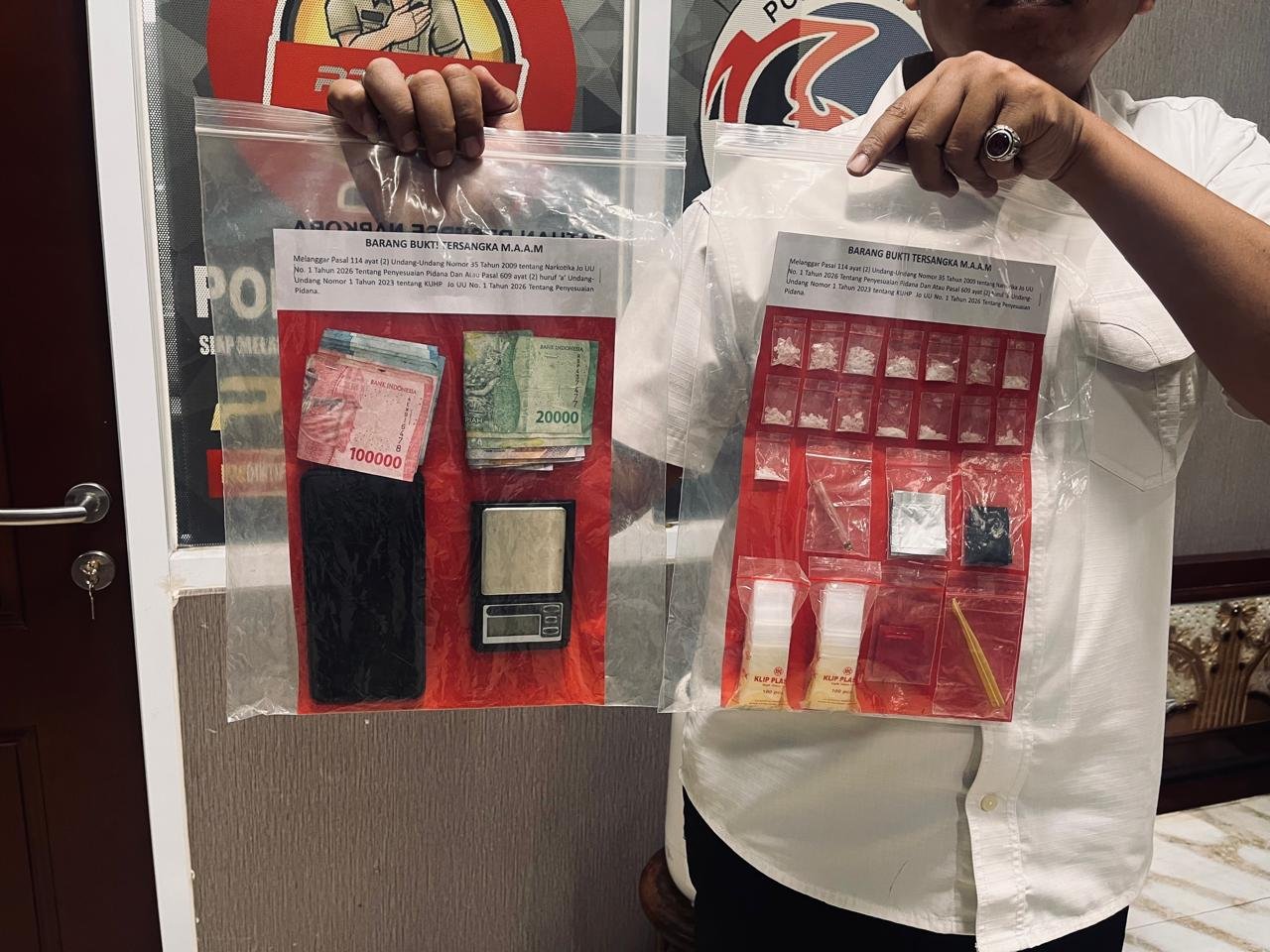 Satresnarkoba Polres Gresik Bongkar Peredaran Sabu, 15 Klip Seberat 7,356 Gram Diamankan